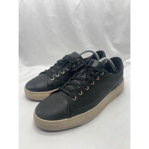 Kizik Vegas Shoes Mens Size 11.5 Black Leather Walking Comfort Casual Sneakers - Picture 1 of 11